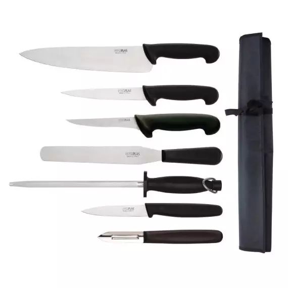 Ensemble de couteaux de cuisinier en inox noir l 26,5 cm