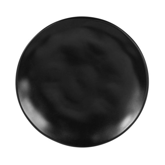 Assiette à dessert en faïence noire