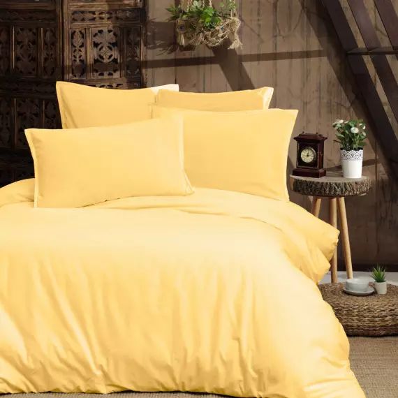 Housse de couette en coton  miel 260×240 cm