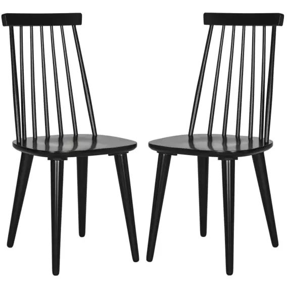 Lot de 2 chaises Bois en Noir, 53 X 50 X 91.44 cm