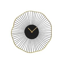 Horloge murale ronde noire et dorée D35