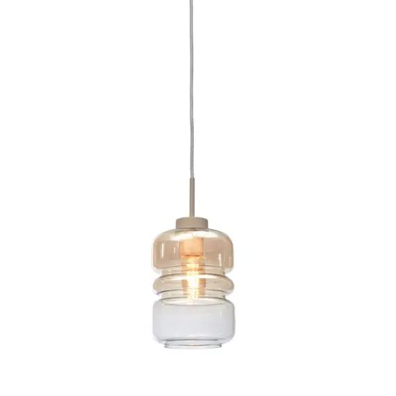 Suspension en verre ambre dégradé, h. 30cm