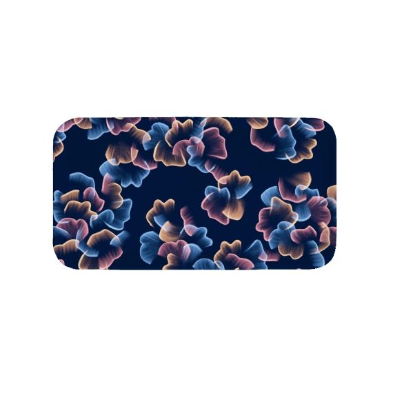 Petit plateau en bois rectangulaire  blue neon flower