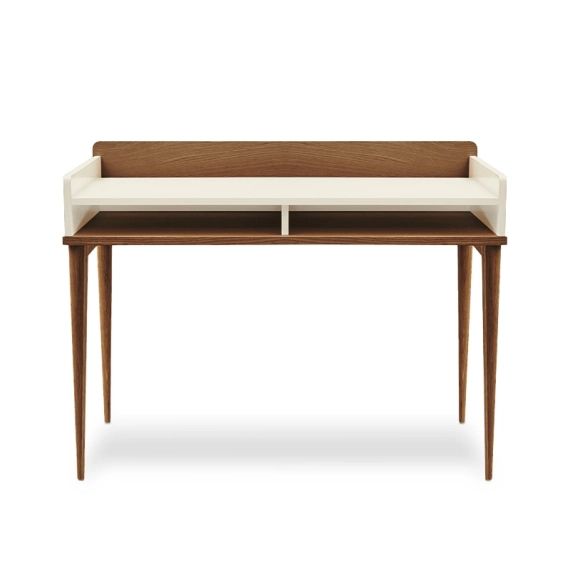 Bureau compact en chene miel blanc sable