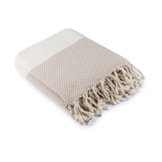Plaid coton 160×250 écru