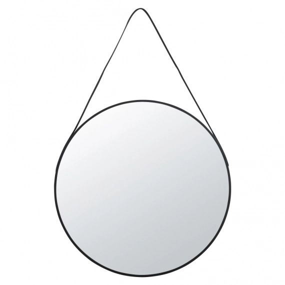 Miroir à suspendre en métal noir D90