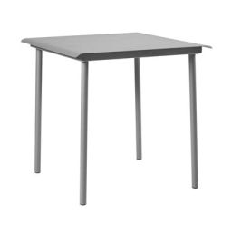 Table carrée Patio en Métal, Acier inoxydable – Couleur Gris – 84.9 x 84.9 x 75 cm – Designer Pauline Deltour