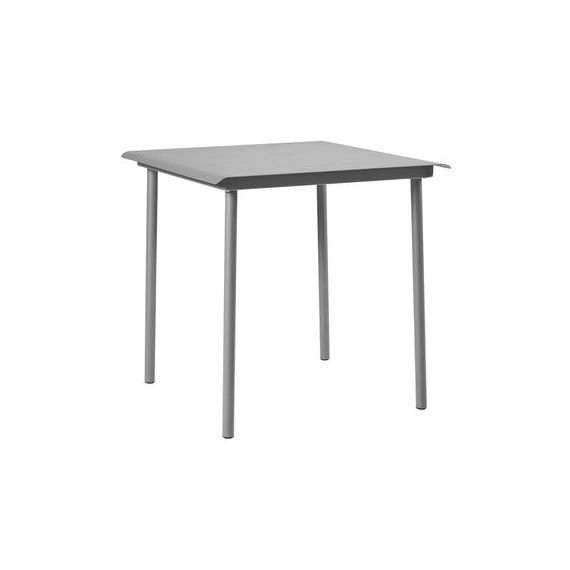 Table carrée Patio en Métal, Acier inoxydable – Couleur Gris – 84.9 x 84.9 x 75 cm – Designer Pauline Deltour