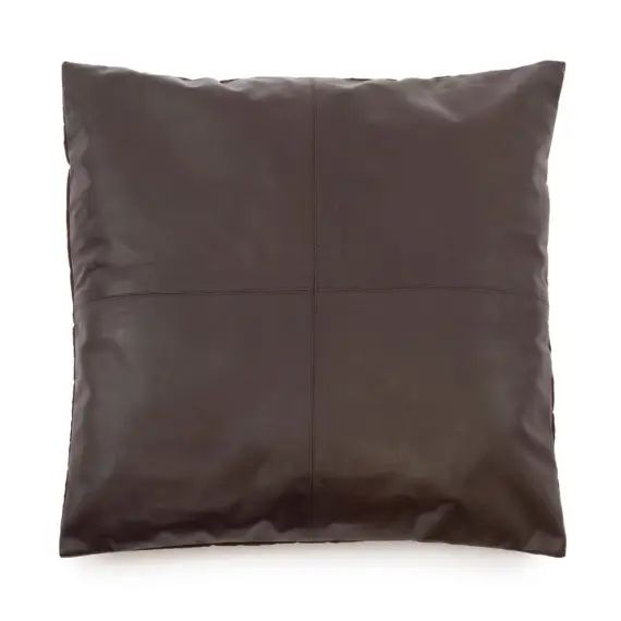 Housse de coussin en cuir brun 60×60