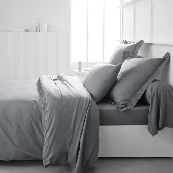 Housse de couette en Coton Gris clair 220×240 cm