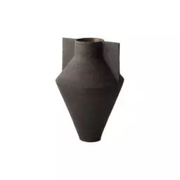 Vase Jana en Céramique, Céramique brute – Couleur Noir – 37.8 x 37.8 x 34.7 cm – Designer Antonio Forteleoni