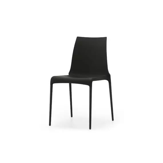 Chaise empilable Petra en Plastique, Aluminium laqué – Couleur Noir – 42 x 66.94 x 83 cm – Designer Marco Pocci