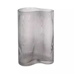 Vase allure wave large verre gris