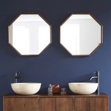 Miroir octogonal en bois de mindy D60