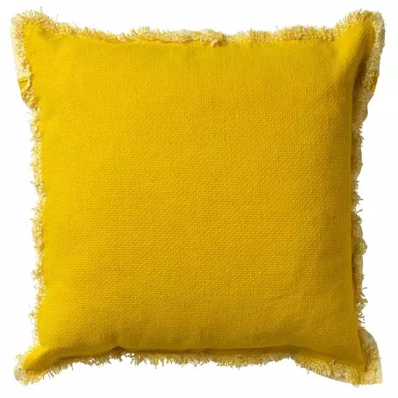 Coussin – jaune en coton 45×45 cm uni