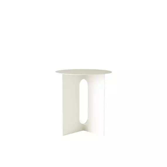 Table d’appoint Androgyne en Métal, Acier époxy – Couleur Blanc – 53.13 x 53.13 x 43 cm – Designer Danielle Siggerud