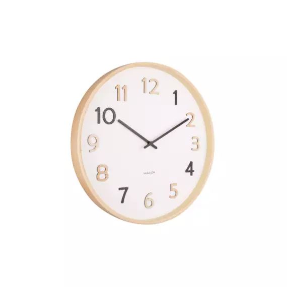 Horloge murale ronde Pure en bois – Ø 40 cm – PRESENT TIME