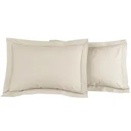 Lot de 2 taies d’oreiller unie percale e Ficelle 50×70