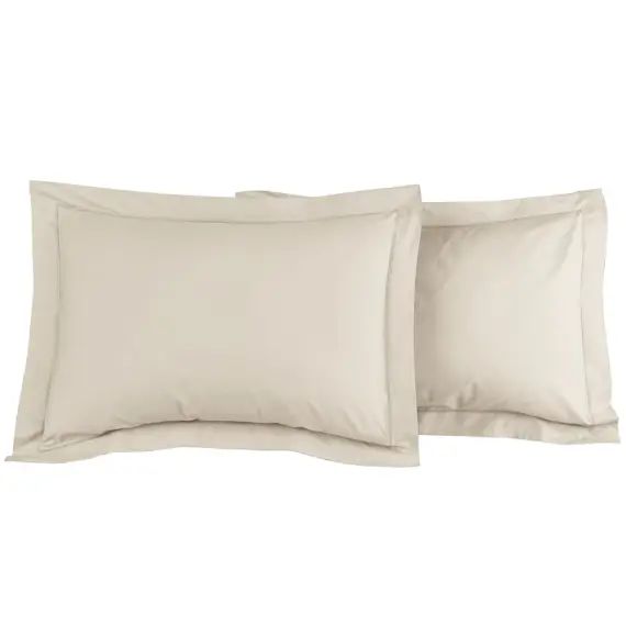Lot de 2 taies d&rsquo;oreiller unie percale e Ficelle 50×70