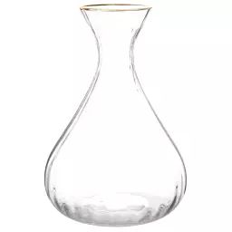 Carafe en verre transparent bordure dorée 2L