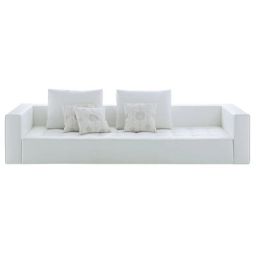 Canapé 3 places ou + Kilt en Cuir – Couleur Blanc – 165.1 x 234 x 64 cm – Designer Emaf Progetti