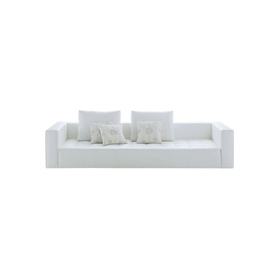 Canapé 3 places ou + Kilt en Cuir – Couleur Blanc – 165.1 x 234 x 64 cm – Designer Emaf Progetti