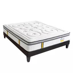 Pack  140×190  Matelas Ressorts + Sommier Bois + Alèse anti punaise