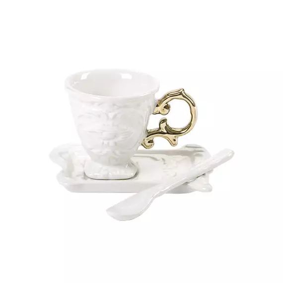 Tasse à café I-Wares en Céramique, Porcelaine – Couleur Or – 13 x 10 x 7 cm – Designer Selab