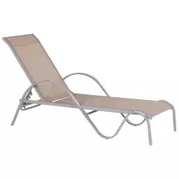 Chaise longue en acier marron clair