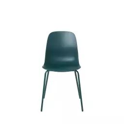 Hel – Lot de 4 chaises en plastique et métal – Couleur – Vert d’eau