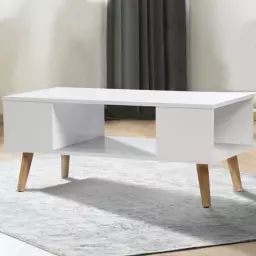 Table basse blanc laqué