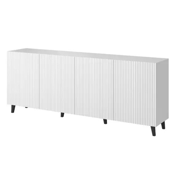 Buffet bas contemporain 200 cm blanc