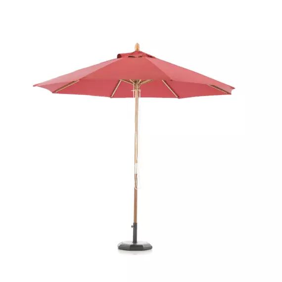 Parasol en bois rond diamètre 3m rouge  – habana