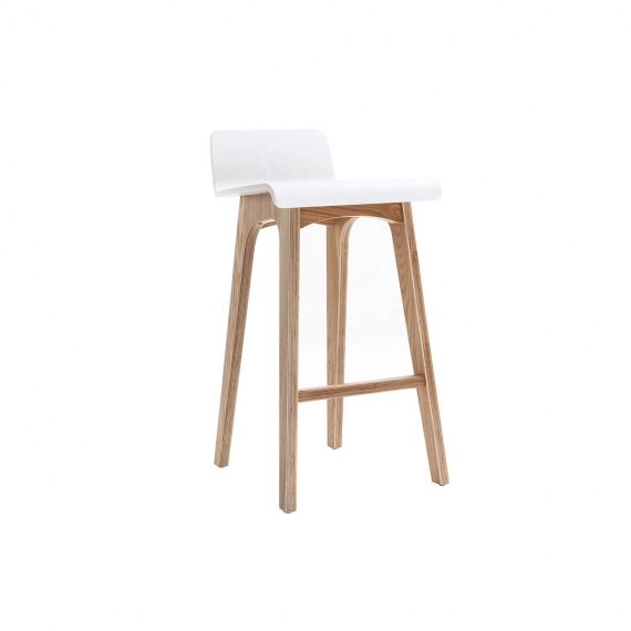 Chaise de bar scandinave 65 cm bois et blanc BALTIK