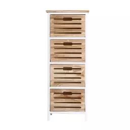 Chiffonnier en bois blanc et brun 35x30x91