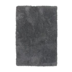 Tapis toucher laineux et extra-doux gris foncé 160×230