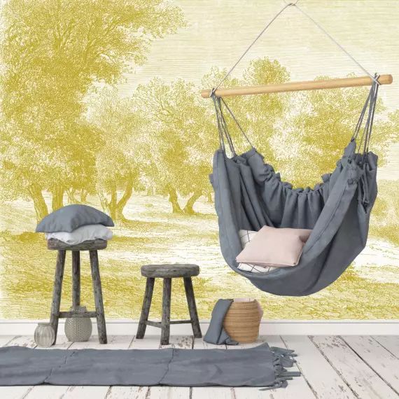 Papier peint panoramique Gravure les oliviers 390x270cm