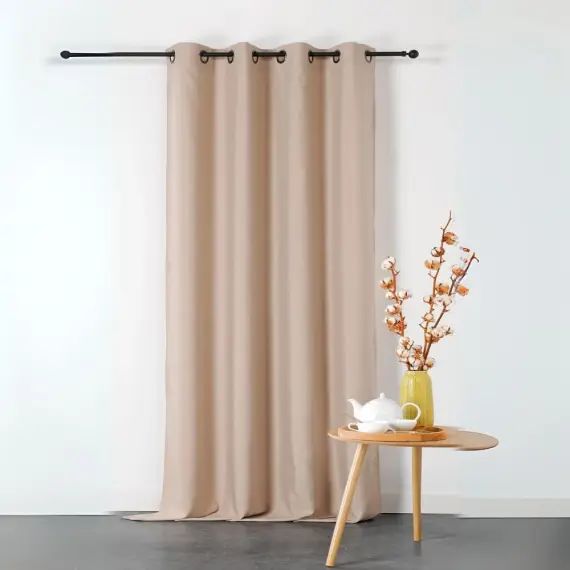 Rideau double natte non feu m1 polyester ecru 240 x 135