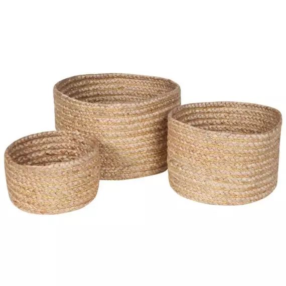 Panier jute naturel -ABHA- Lot de 3 beige