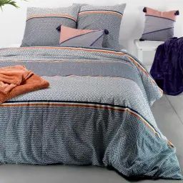 Parure housse de couette coton blanc 240×260 cm