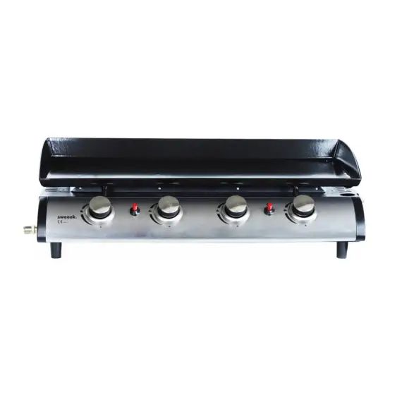 Plancha au gaz 4 feux, porthos 4 brûleurs, 10 kw barbecue  grande