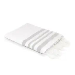 Fouta en coton 100×200 Blanc et argent