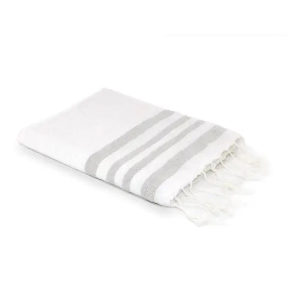 Fouta en coton 100×200 Blanc et argent