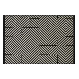 Tapis d’extérieur en polypropylène noir et beige 160×230