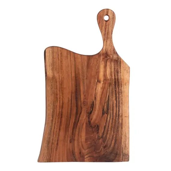 Planche à découper avec manche 50×28 cm   en bois  marron