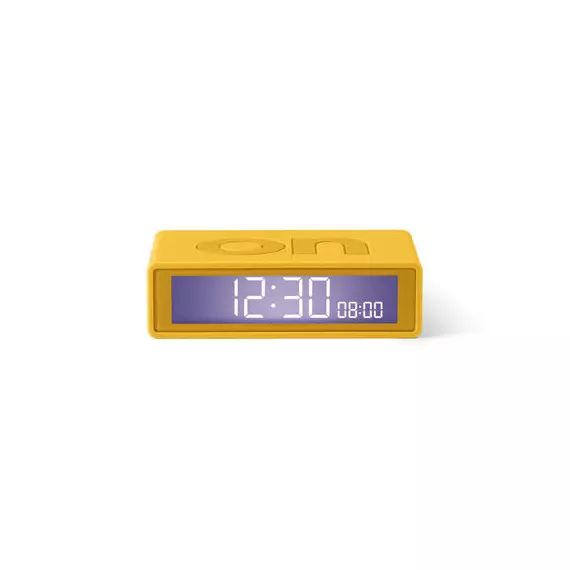 Réveil LCD Flip en Plastique, Gomme – Couleur Jaune – 8.4 x 19.31 x 2.4 cm – Designer Adrian Wright