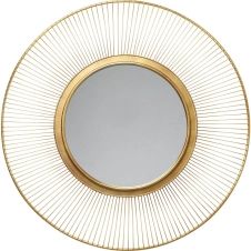 Miroir rond en métal doré D93