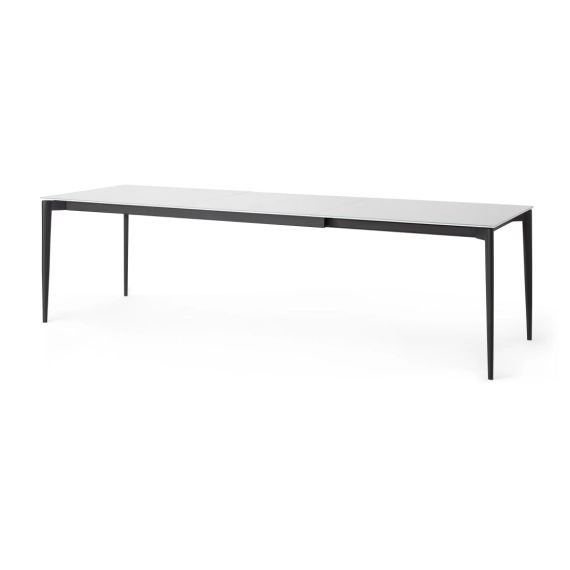 Tandil, table extensible 8 à 12 personnes, verre blanc