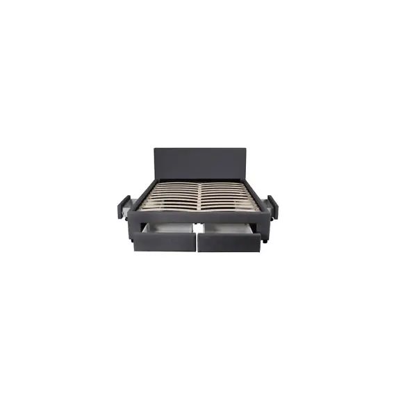 Lit 160×200 sommier inclus et 4 tiroirs côme girs foncé