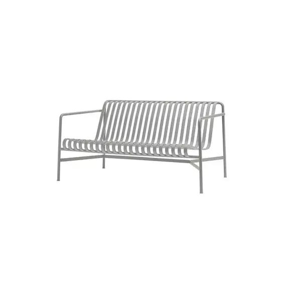 Canapé de jardin 2 places Palissade en Métal, Peinture époxy – Couleur Gris – 115.53 x 139 x 70 cm – Designer Ronan & Erwan Bouroullec